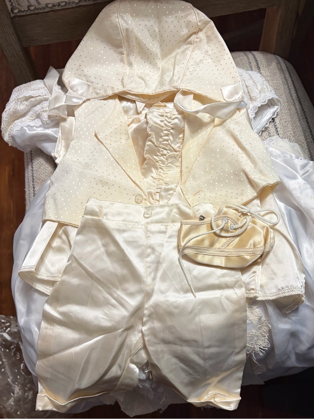 Cream Baby One-Piece with Hood and Shorts